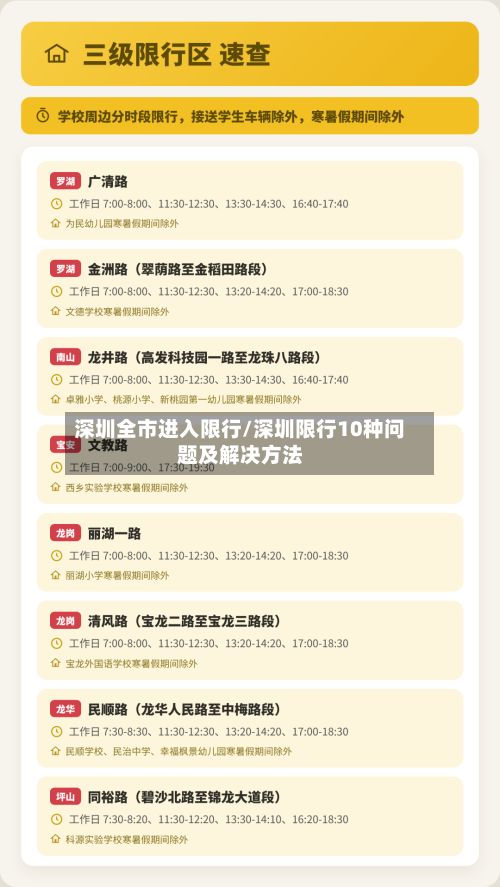 深圳全市进入限行/深圳限行10种问题及解决方法
