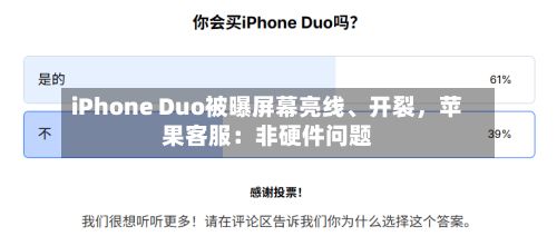 iPhone Duo被曝屏幕亮线、开裂，苹果客服：非硬件问题-第2张图片