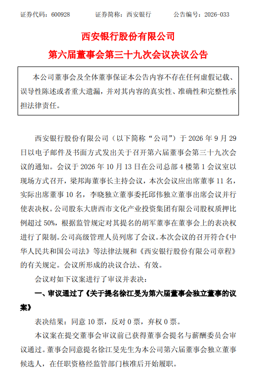 西安银行：聘任田丽、郭广涛为副行长	，田丽兼任首席合规官